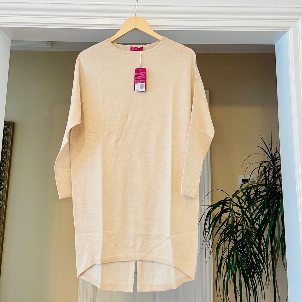 Mongolian Merino wool silk cashmere sweater dress tunic